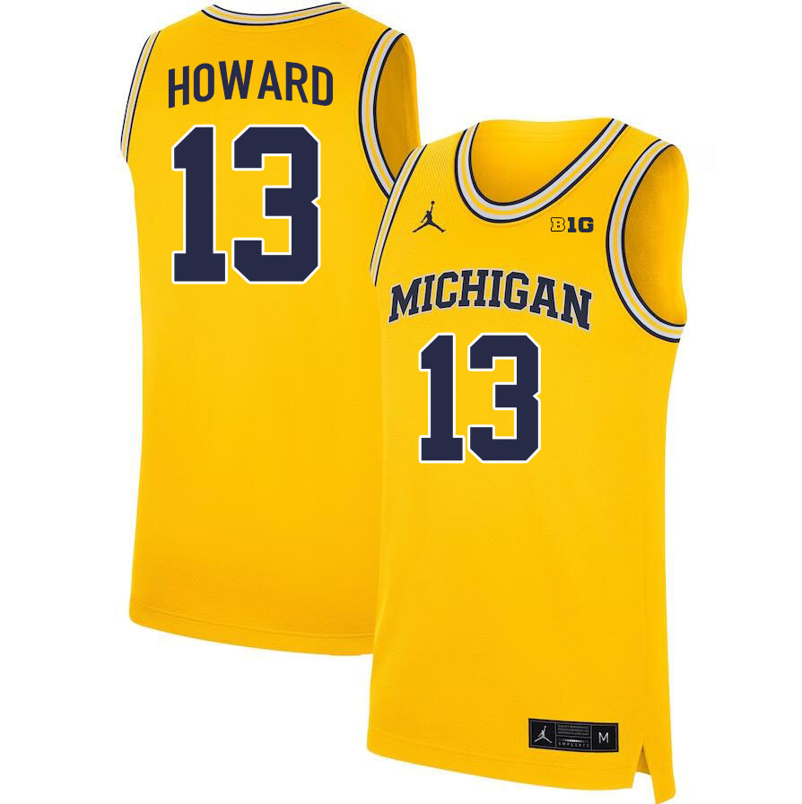 Michigan Wolverines #13 Jett Howard College Basketball Jerseys Stitched Sale-Maize